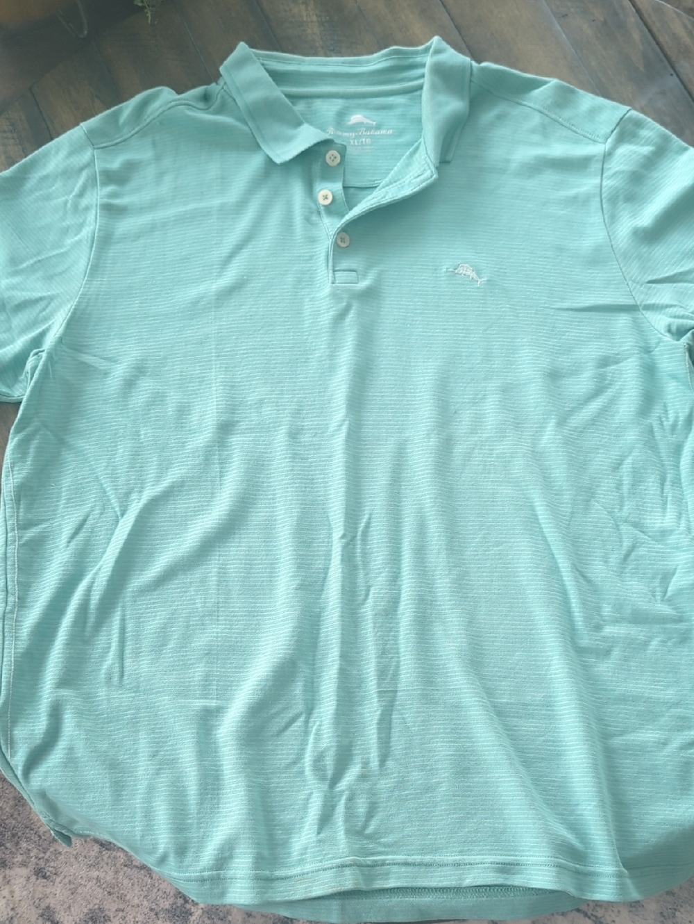 Tommy Bahama Men's Light Mint Green Polo with Embroidered Fish